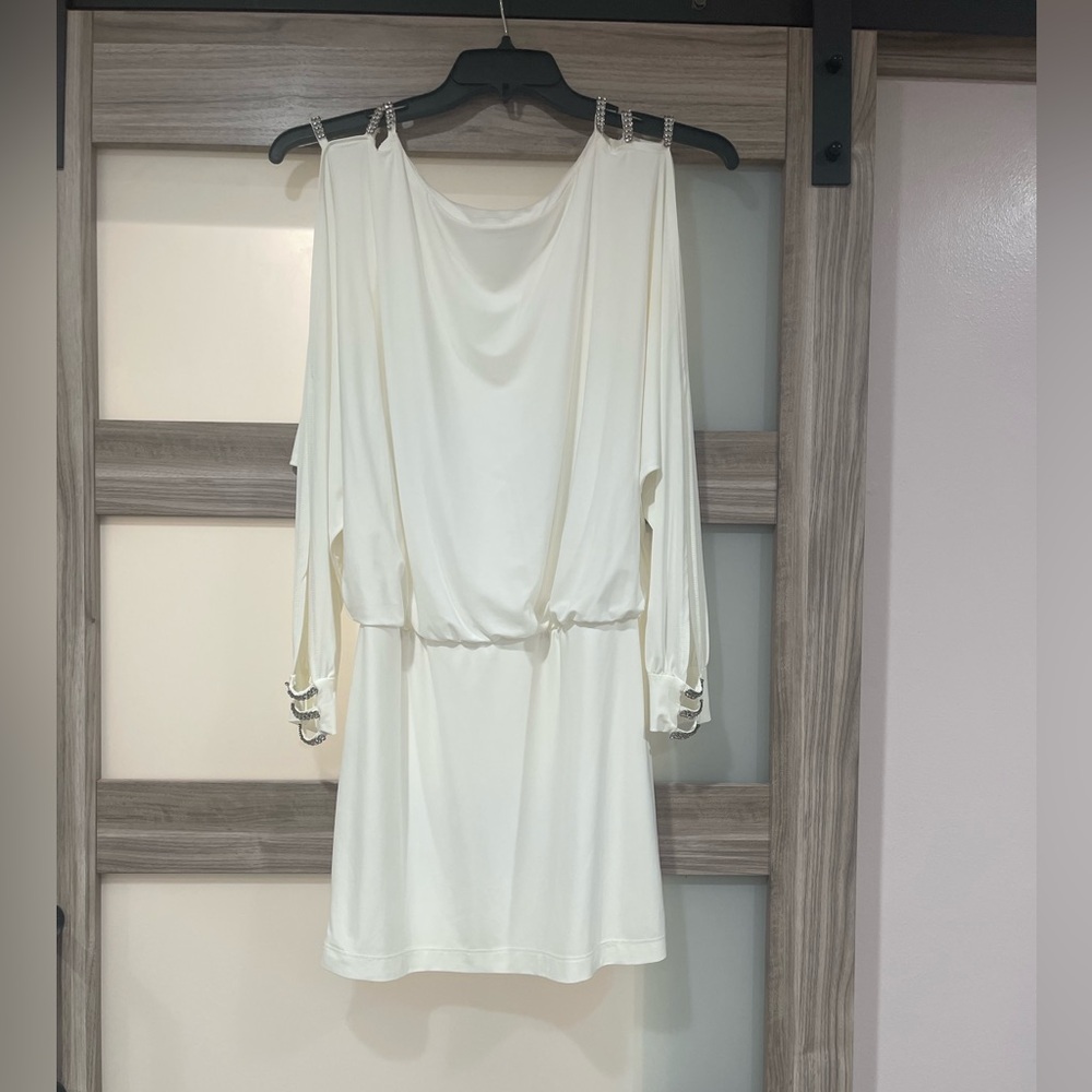 Elegant Cream Off-Shoulder Dress